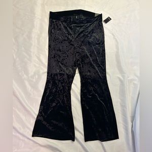 Torrid black crushed velvet flare pants